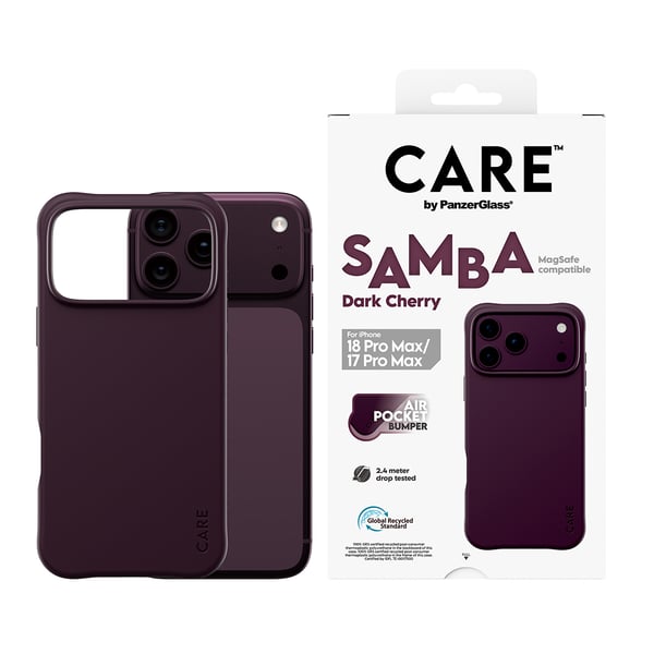 PanzerGlass CARE™ by ® Samba Case Dark Cherry w. MagSafe iPhone 2026 Pro Max | 17 Pro Max matkapuhelimen suojakotelo Suojus Läpinäkyvä