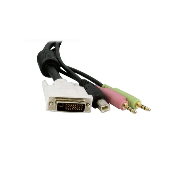 StarTech.com DVID4N1USB6 KVM-kabel Sort 1,8 m