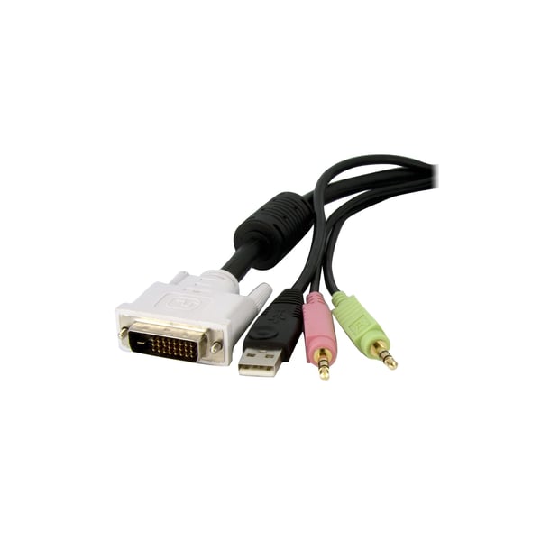 StarTech.com DVID4N1USB6 KVM-kabel Sort 1,8 m