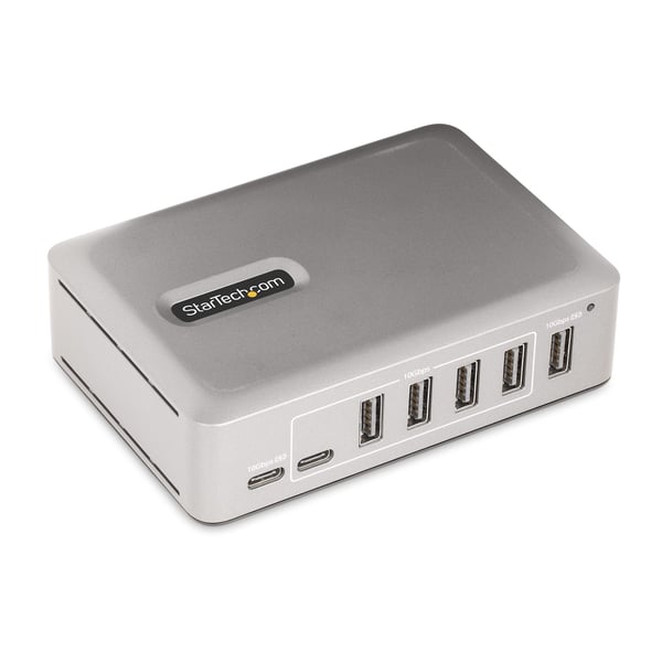 StarTech.com 7-Port USB-C Hubb, 5x USB-A + 2x USB-C, Självförsörjande med 65W Strömförsörjning, USB 3.1 10Gbps