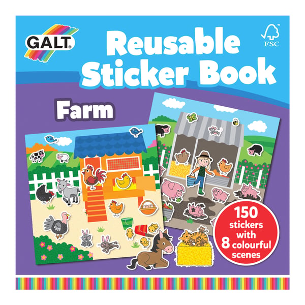 Galt Toys REUSABLE STICKER BOOK - FARM