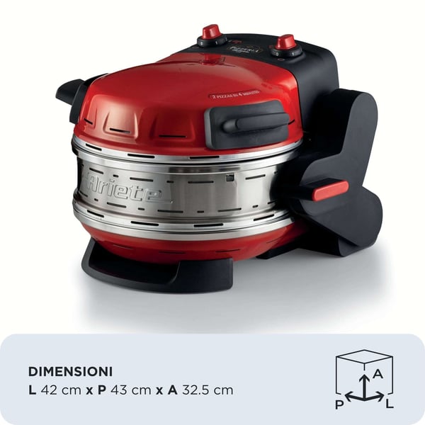 Ariete 0927/00 pitsan valmistaja & uuni 2 pitsa(a) 2300 W Punainen