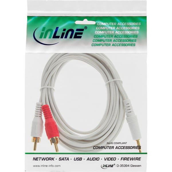 InLine 89939X audiokaapeli 3 m 3.5mm Valkoinen