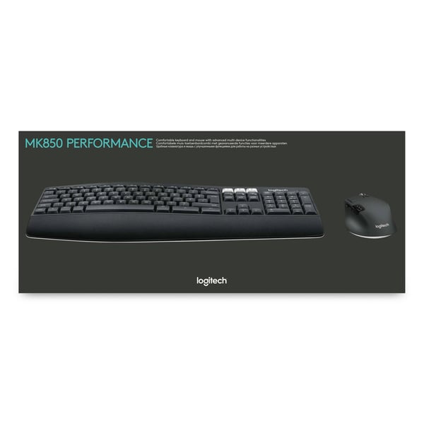 Logitech MK850 Performance tastatur Mus inkluderet Universel RF trådløs + Bluetooth AZERTY Belgisk Sort