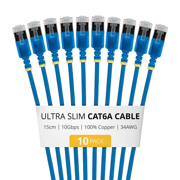 StarTech.com 6ASTP34BLS15CM10PK netværkskabel Blå 0,15 m Cat6a U/FTP (STP) Rund