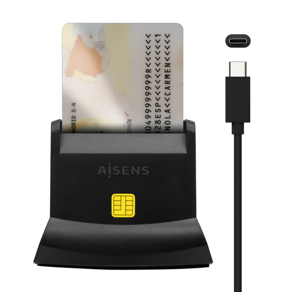 AISENS ASCR-SN04CSD-BK läsare för inpasseringskontroll USB-åtkomstkontrolläsare Svart