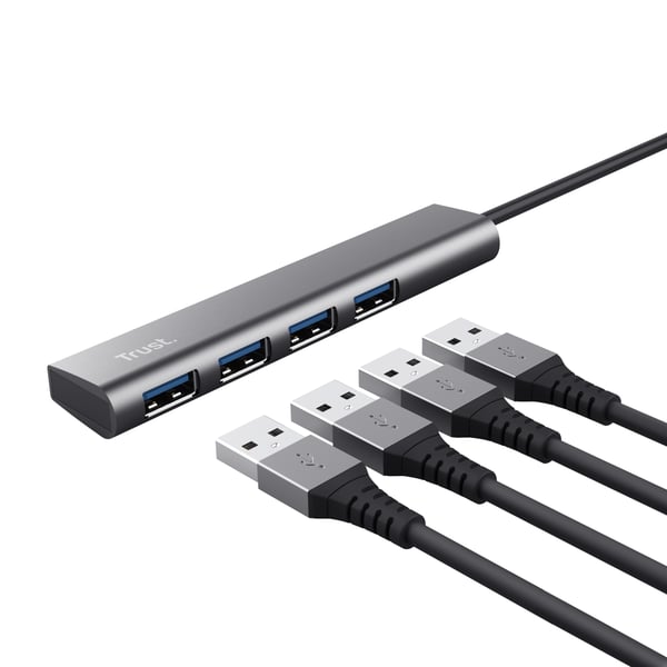 Trust Halyx USB 3.2 Gen 1 (3.1 Gen 1) Type-A 5 Mbit/s Svart, Grå