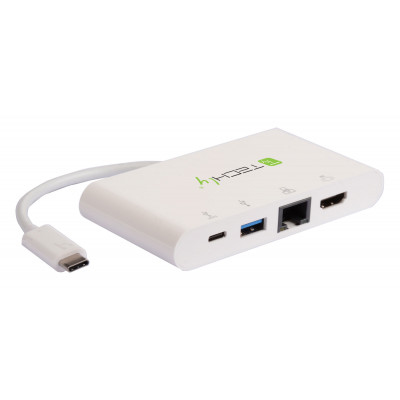 Techly IADAP USB31-DOCK1 dockingstation USB 3.2 Gen 1 (3.1 Gen 1) Type-C Hvid