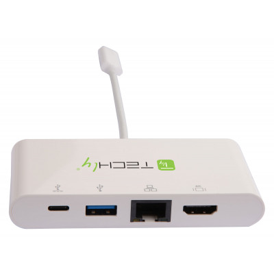 Techly IADAP USB31-DOCK1 dockingstation USB 3.2 Gen 1 (3.1 Gen 1) Type-C Hvid