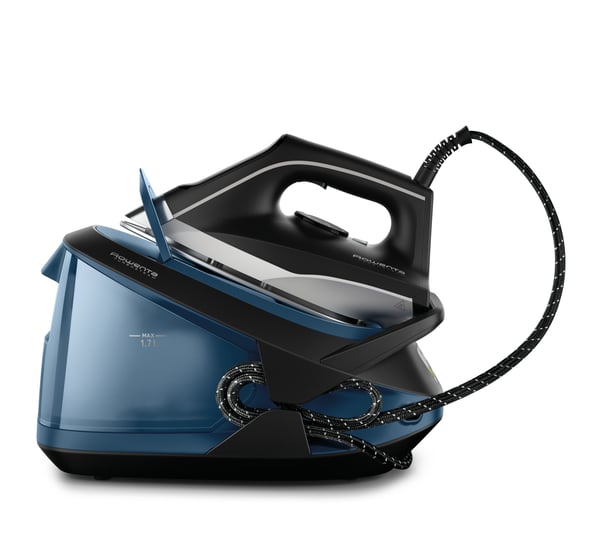 Rowenta VR8322 Pumpulla toimiva höyrysilityskeskus 2600 W 1,7 L Mikrosteam 400 -laserpohjalevy Musta, Sininen