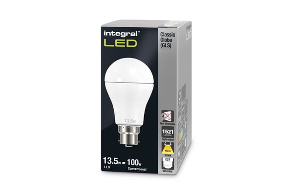 Integral LED ILGLSE27NC017 LED-lampe Varm hvid 2700 K 13,5 W E27