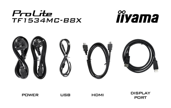 iiyama ProLite TF1534MC-B8X platta pc-skärmar 38,1 cm (15") 1024 x 768 pixlar XGA LED Pekskärm Svart
