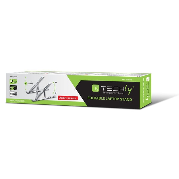Techly ICA-TBL 134TY Ställ för bärbara datorer Ställ till bärbara datorer Silver 40,6 cm (16")