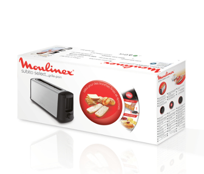 Moulinex LS340811 leivänpaahdin 7 1 viipale(i)ta 1000 W Musta, Ruostumaton teräs