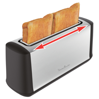 Moulinex LS340811 leivänpaahdin 7 1 viipale(i)ta 1000 W Musta, Ruostumaton teräs