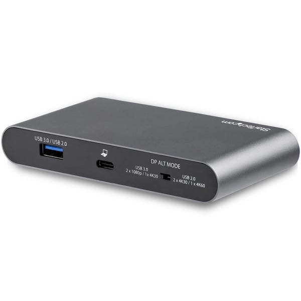 StarTech.com USB C Dock, 4K Dual Monitor DisplayPort, Mini Laptop Docking Station, 100W Power Delivery