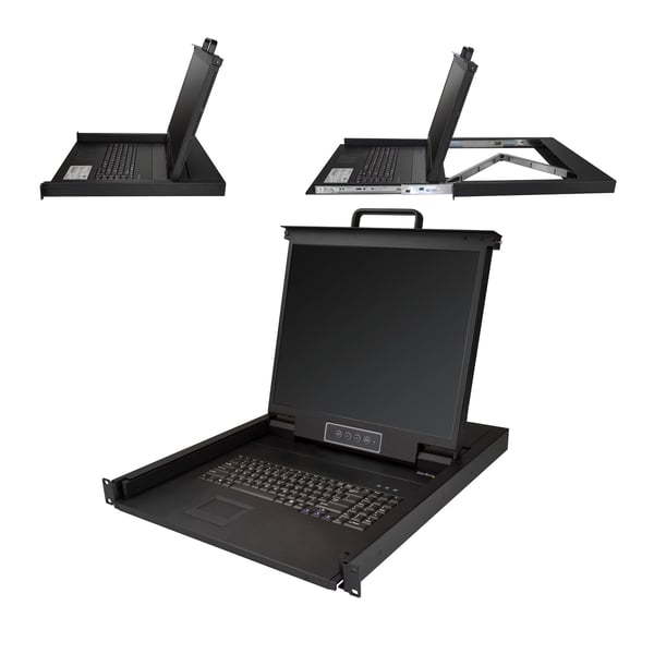 StarTech.com RKCONS1901 rack-konsol 48,3 cm (19") 1280 x 1024 pixel Stål Sort 1U