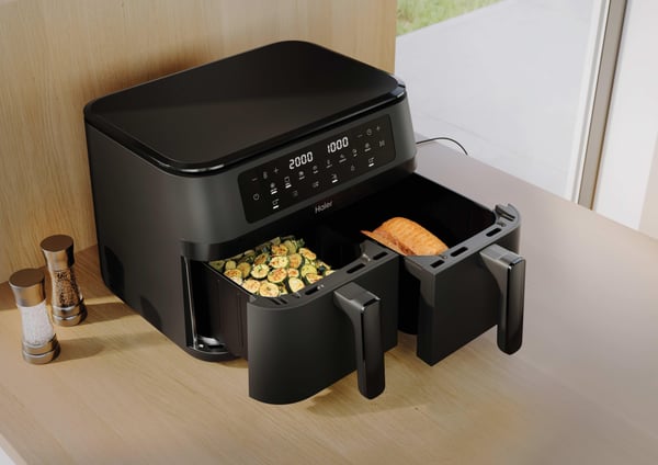 Haier HAF3AD 011 Kaksois 11,5 L Erillinen 3000 W Kuumakiertoilmakypsennin Musta