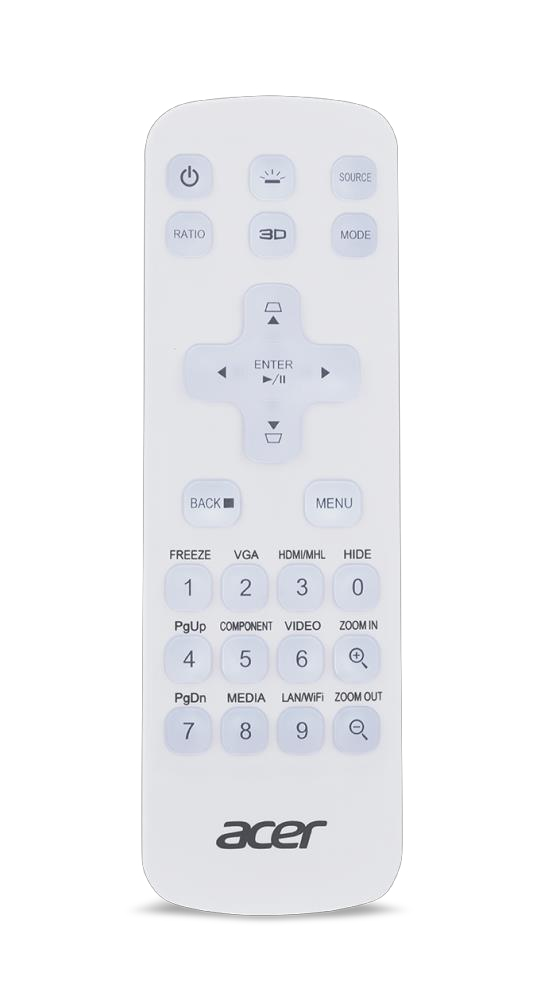Acer MC.JQ011.005 fjernbetjening IR trådløs Universel Tryk på knapper