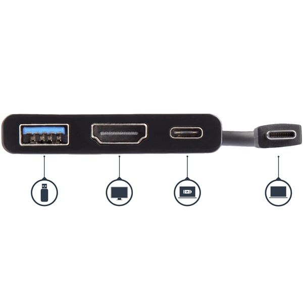 StarTech.com USB-C til HDMI Adapter - 4K 30Hz - Thunderbolt 3 Kompatibel - med Strømforsyning (USB P