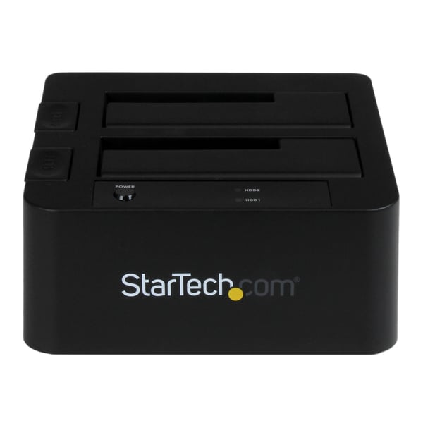 StarTech.com Dubbel USB 3.0/eSATA-dockningsstation med UASP för 2,5/3,5" SATA SSD/HDD-hårddiskar – SATA 6 Gbps