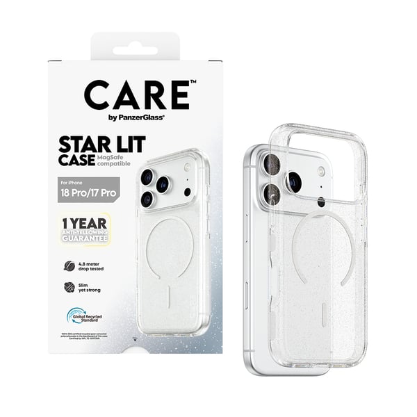 PanzerGlass CARE™ by ® Star Lit Case w. MagSafe iPhone 2026 Pro | 17 Pro mobiltelefonfodral Mobilskal Transparent