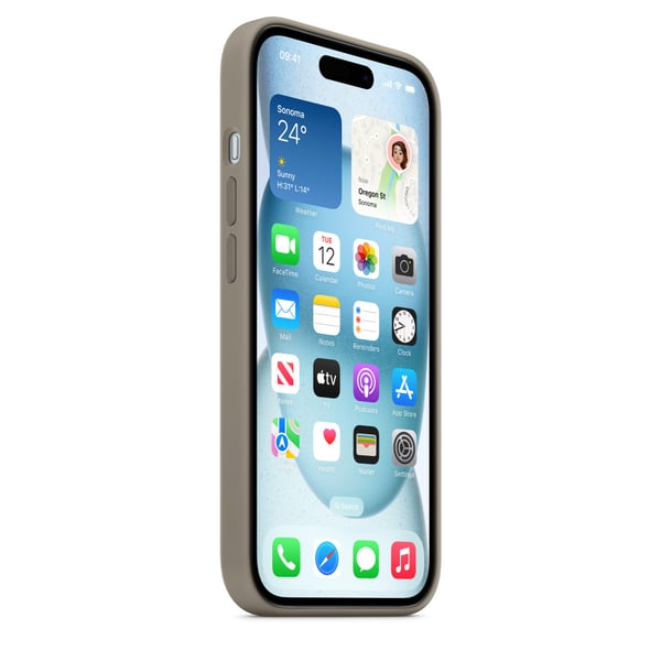 Apple Original iPhone 15 Silikonskal med MagSafe - Lerbrun
