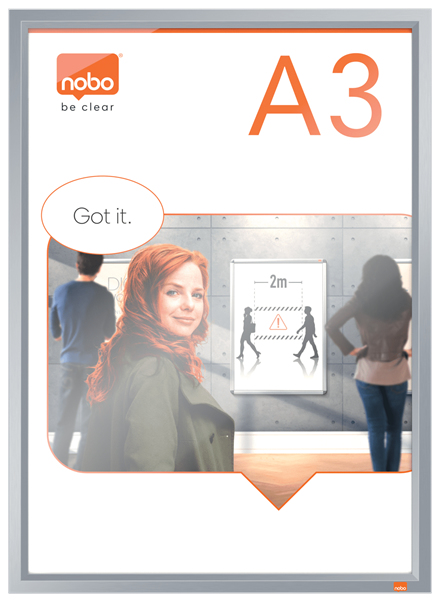 Nobo Impression Pro A3 skifteramme med aluminiums klikramme