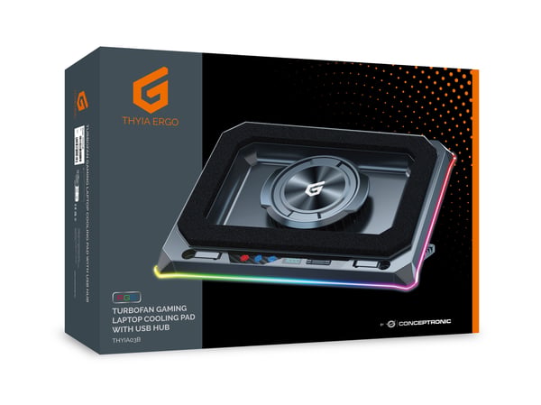Conceptronic THYIA03B køling til laptop 48,3 cm (19") 2400 rpm Sort