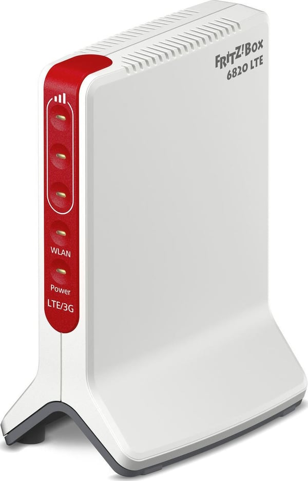 Box FRITZ! 6820 LTE (v3) INT trådløs router Gigabit Ethernet Enkelt band (2,4 GHz) 4G Rød, Hvid