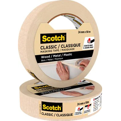 3M Classic 50 m Malertape Velegnet til indendørsbrug Beige