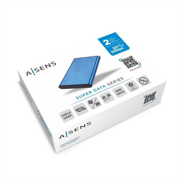 AISENS ASE-2525BLU drevkabinet SSD kabinet Blå 2.5"