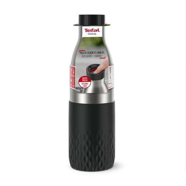 Tefal Bludrop Sleeve N31111 Dagligt forbrug, Fitness, Vandring, Sport 700 ml Rustfrit stål Sort, Rustfrit stål