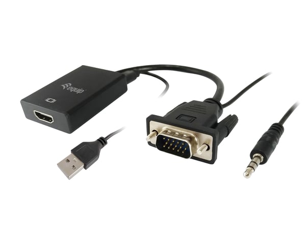 Equip 119038 videokaapeli-adapteri 0,2 m VGA (D-Sub) + 3.5mm DVI-D + USB Musta Equip 119038 videokaapeli-adapteri 0,2 m VGA (D-Sub) + 3.5mm DVI-D + USB Musta