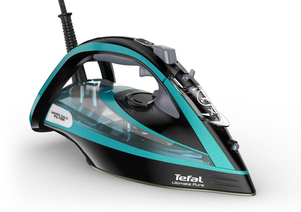 Tefal Ultimate Pure FV9844 Torr & Ångstrykjärn Stryksula Durilium Autoclean 3200 W Svart, Blå