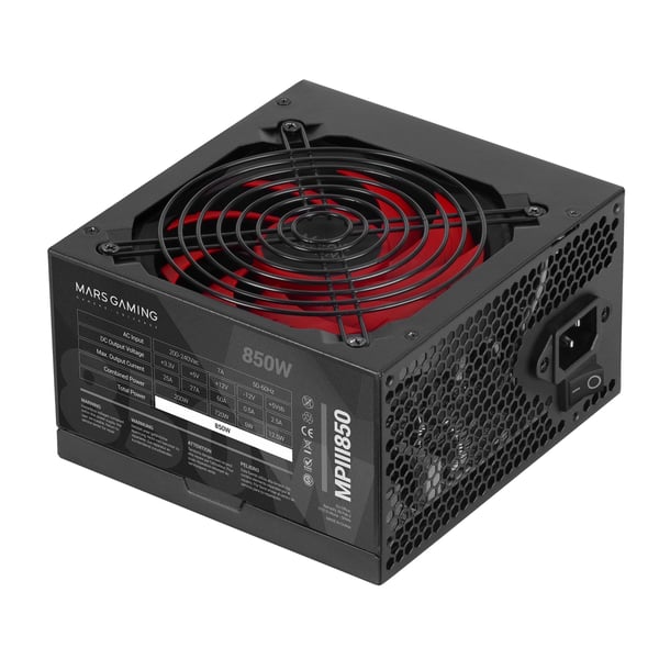 Mars Gaming MPIII850 enhed til strømforsyning 850 W 20+4 pin ATX ATX Sort, Rød