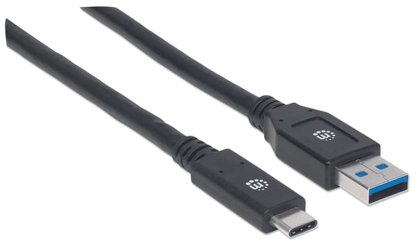 Manhattan 354981 USB-kabel USB 3.2 Gen 1 (3.1 Gen 1) 3 m USB C USB A 5 Gbit/sek. Sort