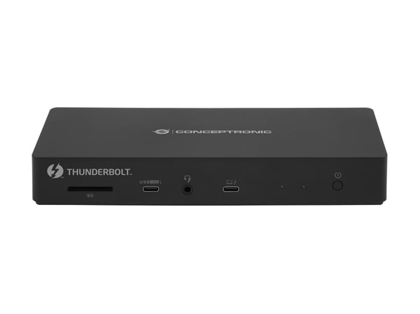 Conceptronic DONN30B dockningsstationer för bärbara datorer Kabel Thunderbolt 4 Svart