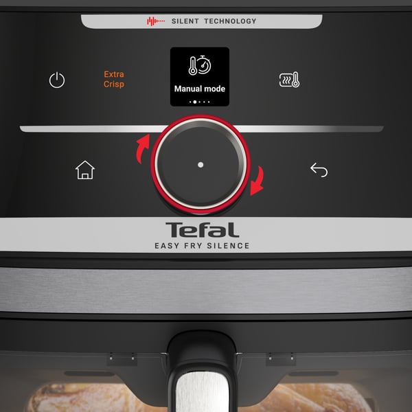 Tefal Easy Fry Smart & Silence EY876DE0 frituregryde Enkelt 7 L Enkeltstående 1800 W Varmluftsteger Sort, Mørkegrå, Rustfrit stål