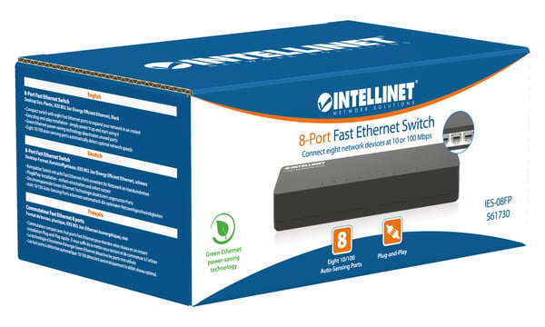 Intellinet 561730 verkkokytkin Fast Ethernet (10/100) Musta