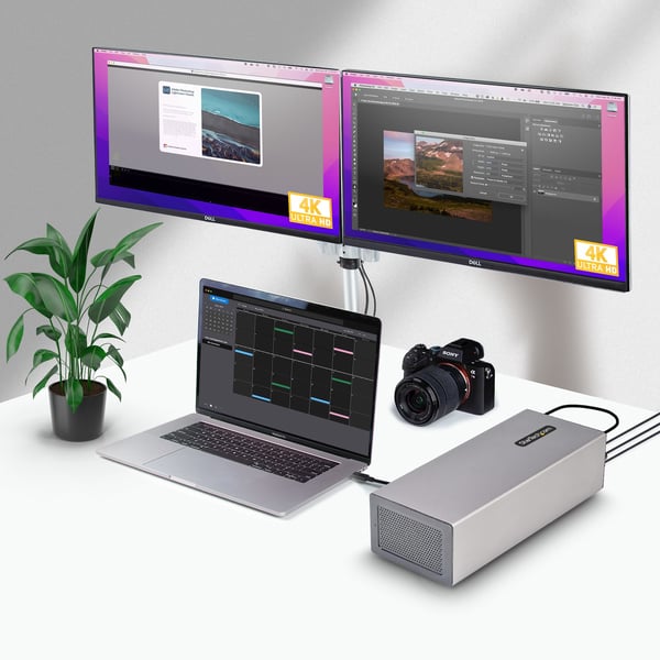 StarTech.com 2TBT3-PCIE-ENCLOSURE dockingstation Ledningsført Thunderbolt 3 Sølv