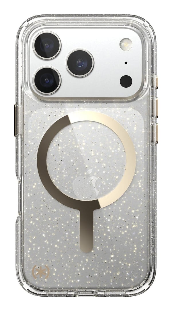 Speck Presidio Lux MagSafe - iPhone 17 Pro Cover (Glitter / Guld Metallic)