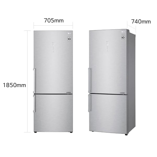 LG GBB569NSAGB Fritstående 462 L Rustfrit stål