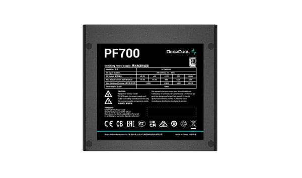 DeepCool PF700 strömförsörjningsenheter 700 W 20+4 pin ATX ATX Svart