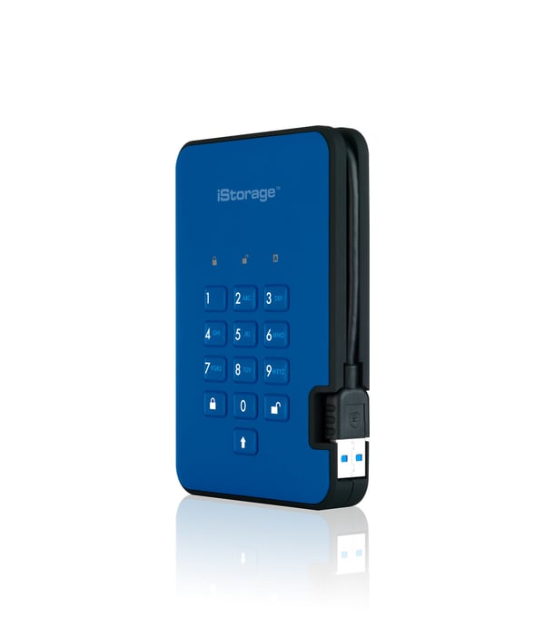 iStorage diskAshur 2 ulkoinen kovalevy 500 GB 5400 RPM USB A-tyyppi 3.2 Gen 1 (3.1 Gen 1) Sininen