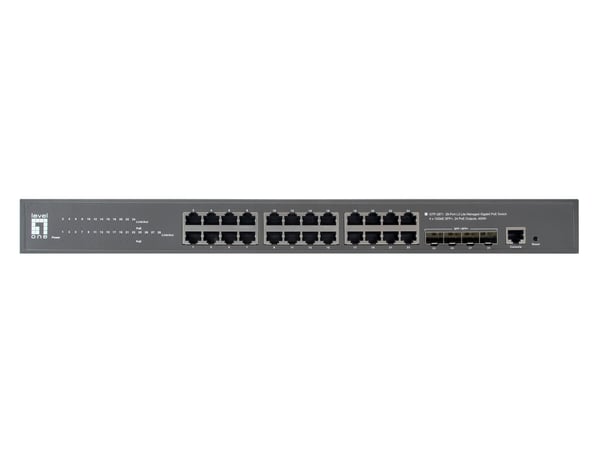 LevelOne GTP-2871 nätverksswitchar hanterad L3 Gigabit Ethernet (10/100/1000) Strömförsörjning via Ethernet (PoE) stöd Grå