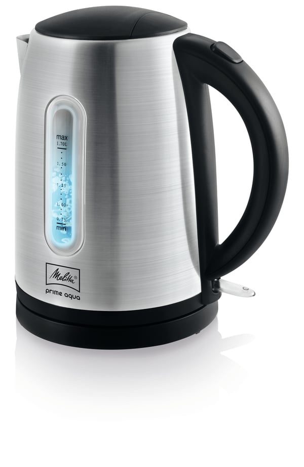 Melitta Prime Aqua vedenkeitin 1,7 L 2200 W Musta, Ruostumaton teräs