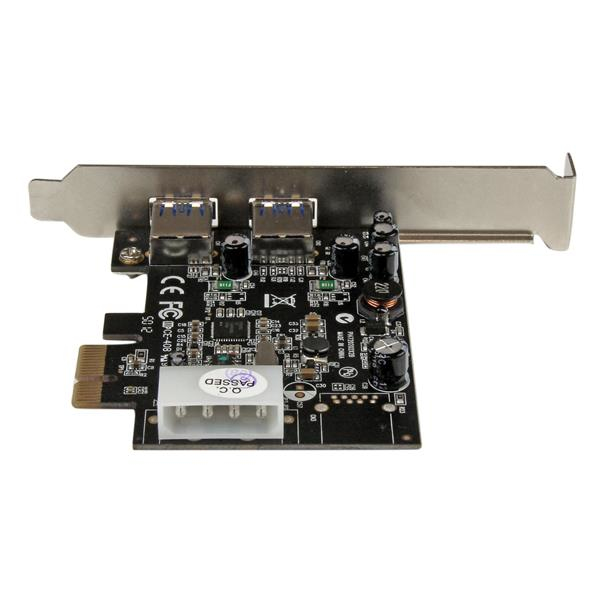 StarTech.com PCI Express (PCIe) SuperSpeed USB 3.0-kortadapter med 2 portar och UASP – LP4-ström