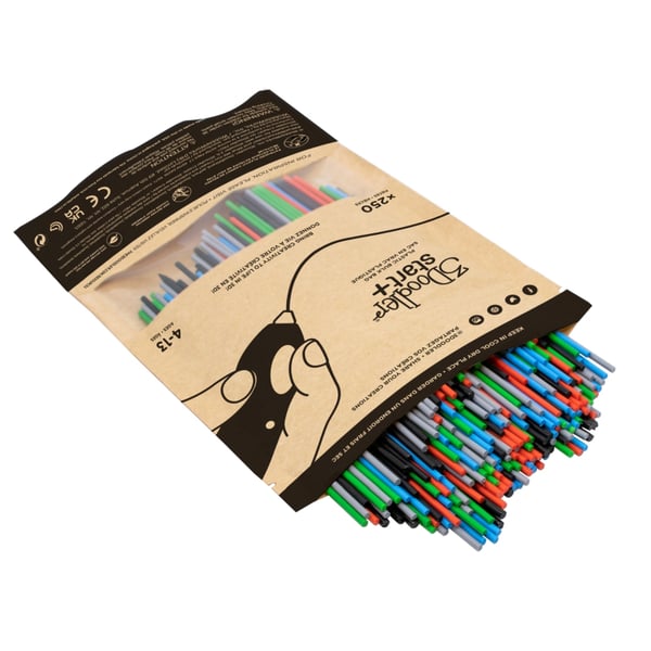 3Doodler Primary Pow Mixed Bag 250 Komposterbar plast Blå, Grøn, Grå, Rød 1 g
