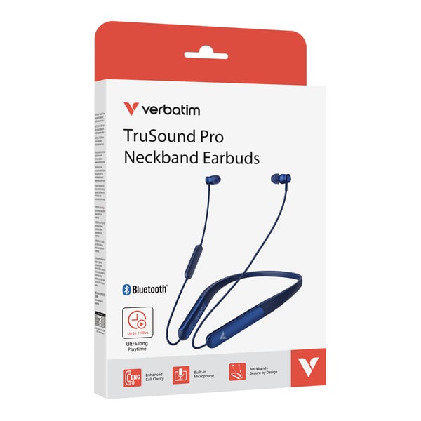 Verbatim TruSound Pro Headset Trådløs Halsbånd Musik/hverdag USB Type-C Bluetooth Blå
